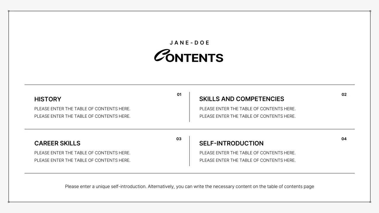 Trình bày tài liệu danh mục đầu tư tối giản màu đen