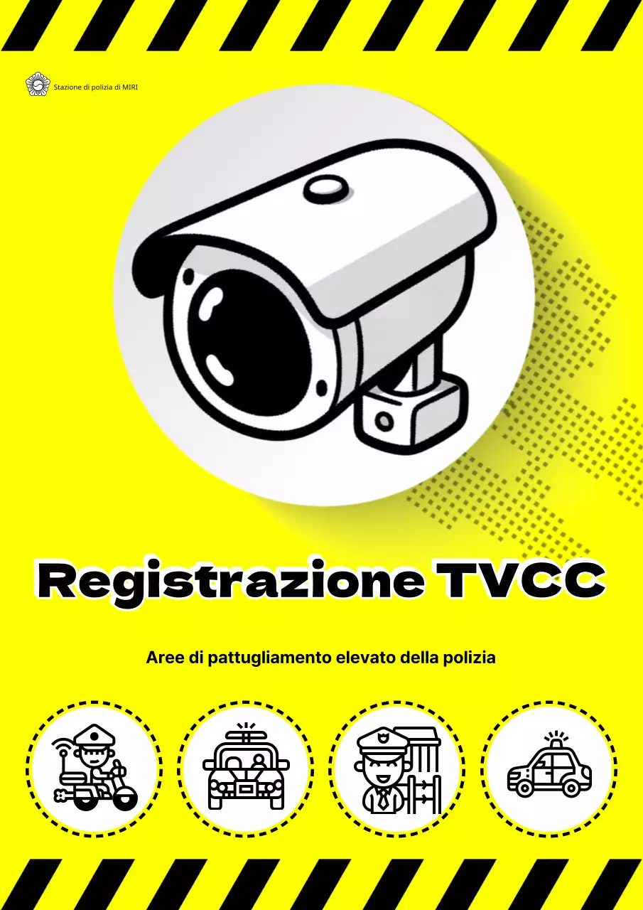 Promuovere le registrazioni delle telecamere a circuito chiuso con la pop art in giallo e nero