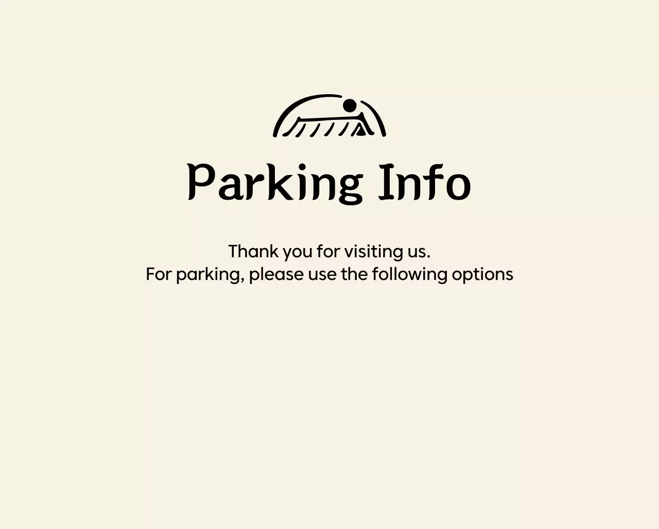 Logo restoran Korea yang rapi dan petunjuk parkir