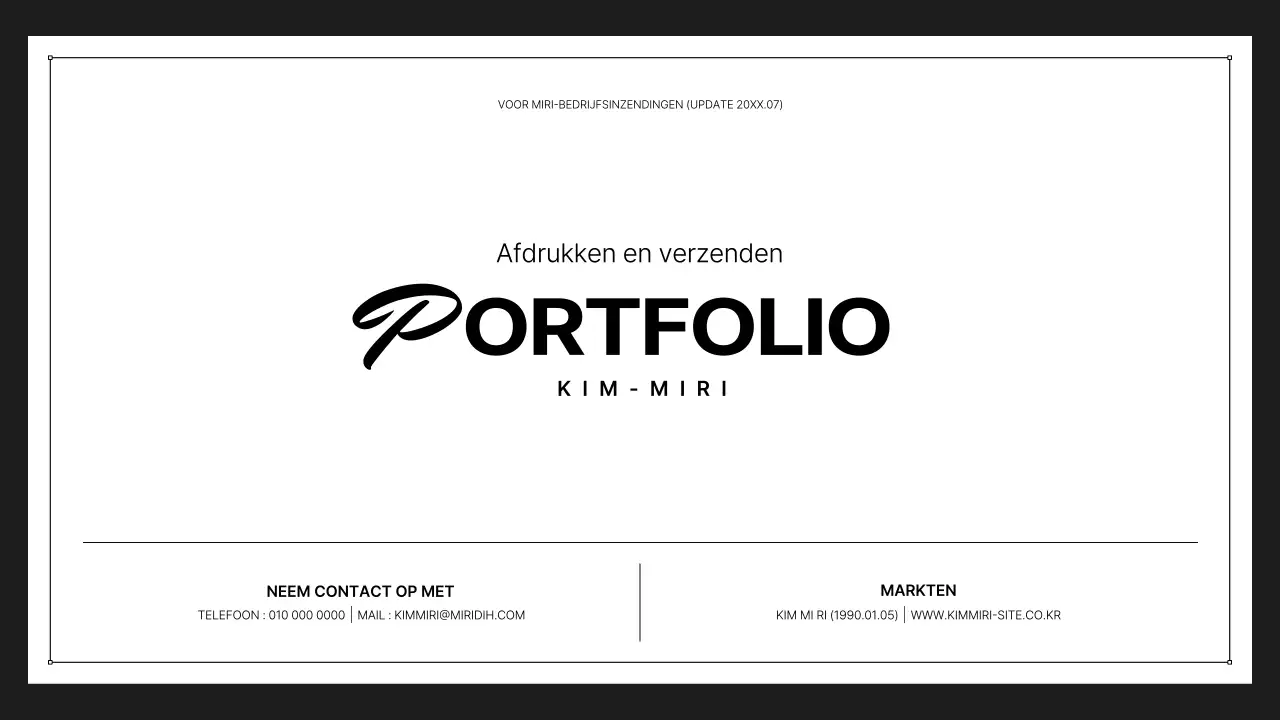 Een eenvoudige printbare portfolio in zwart-wit