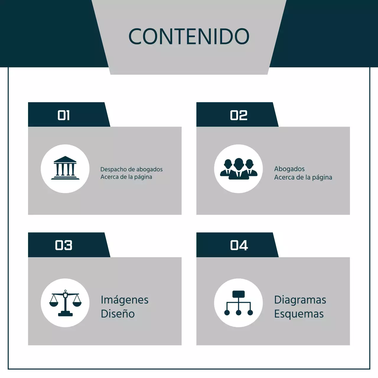 Una carta de presentación sencilla en azul marino y gris