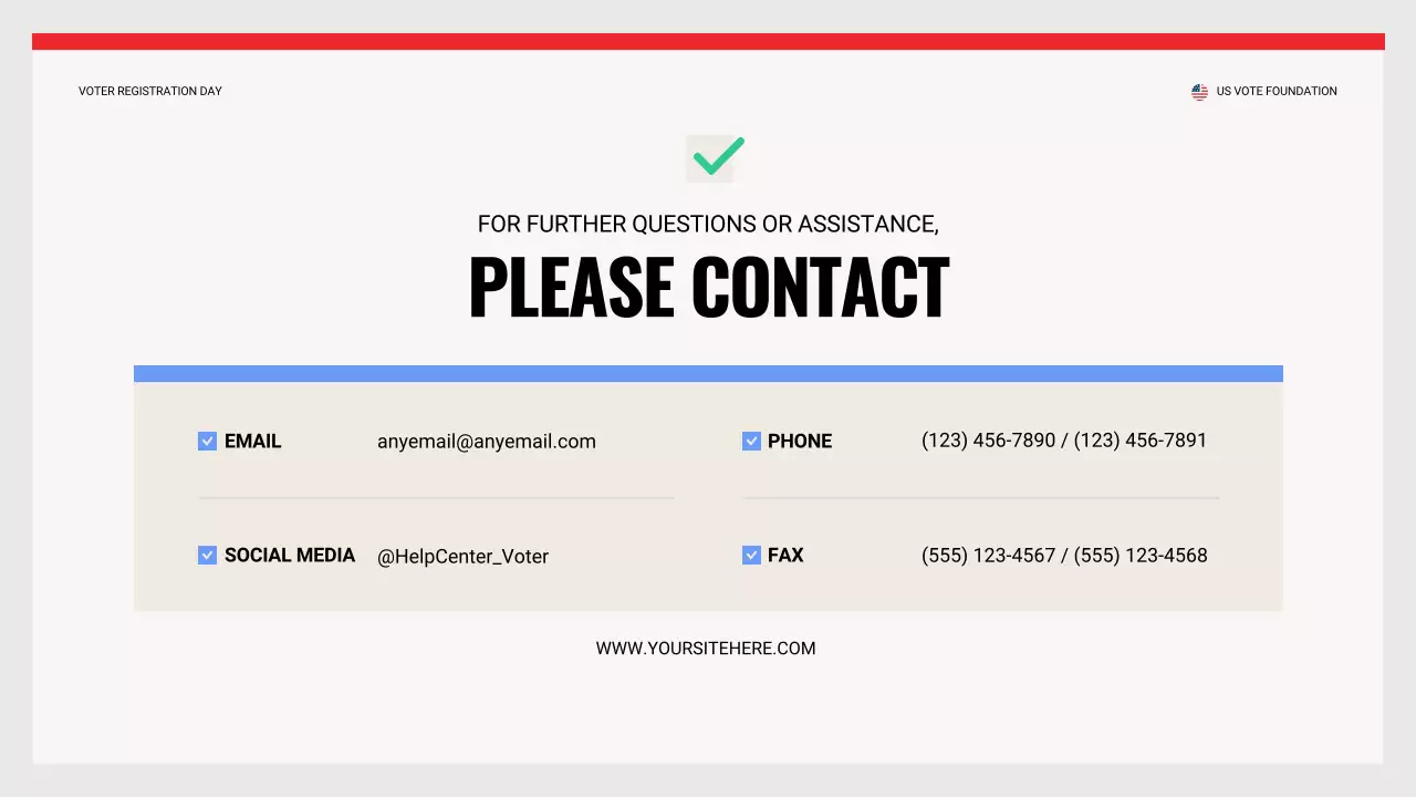 Red Simple Voter Registration Guide Presentation