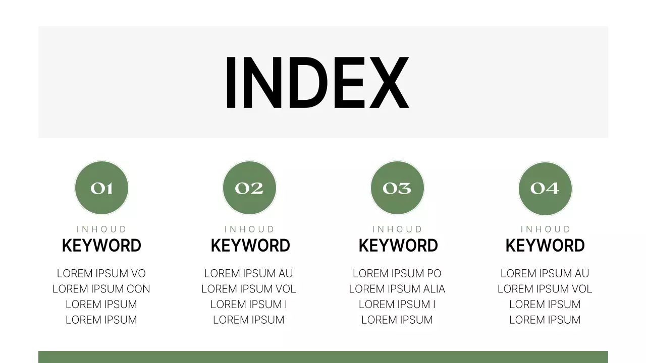 Een eenvoudig groen-wit bedrijfsprofiel met een merknaam