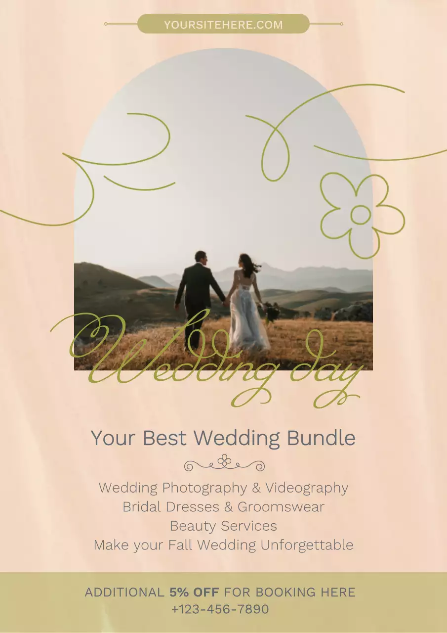 Beige Elegant Wedding Promotion Poster