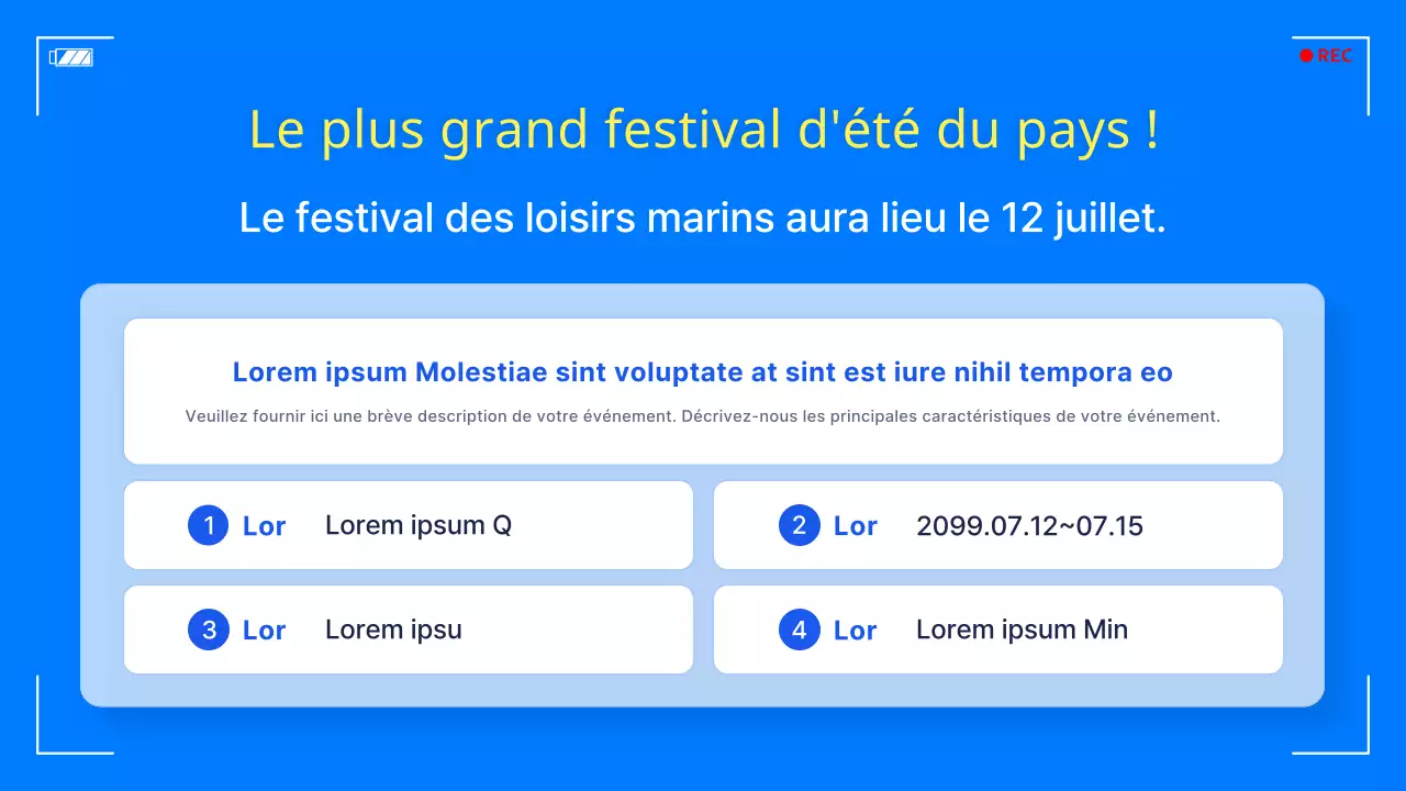 Promotion d'un simple festival des loisirs marins bleu et jaune