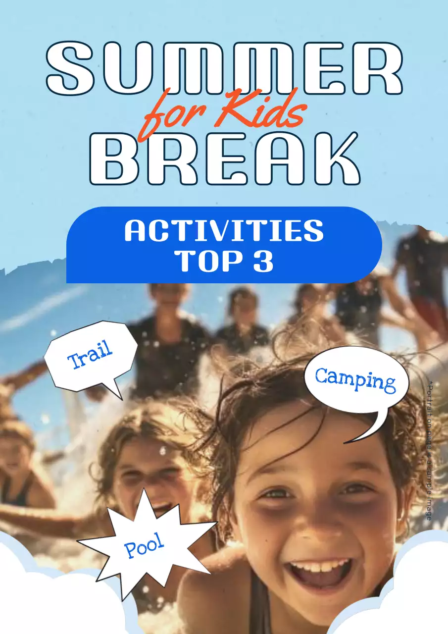 Blue Playful Summer Activities Guide Poster