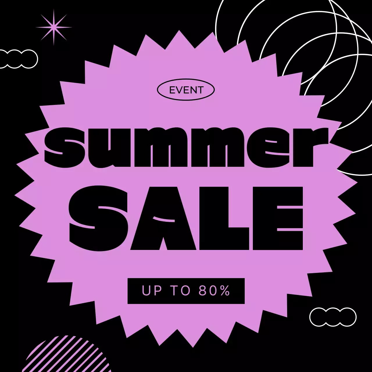 紫 ポップ セール ポスター SNS投稿 正方形