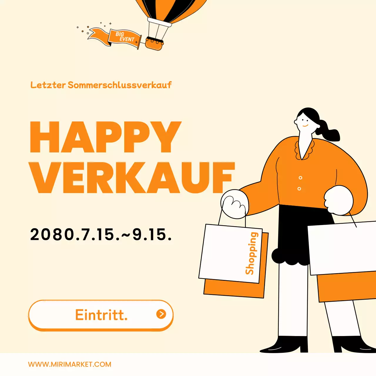 Niedliche orange-gelbe Rabattanzeigen.