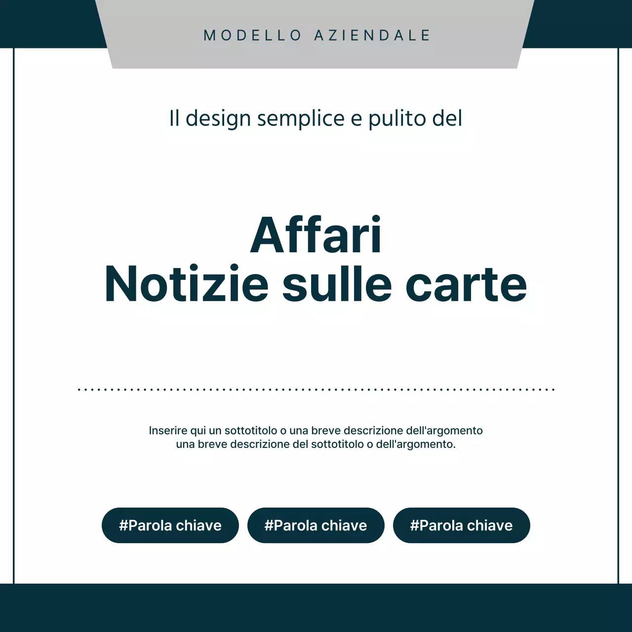 Una semplice lettera di presentazione aziendale in blu navy e grigio