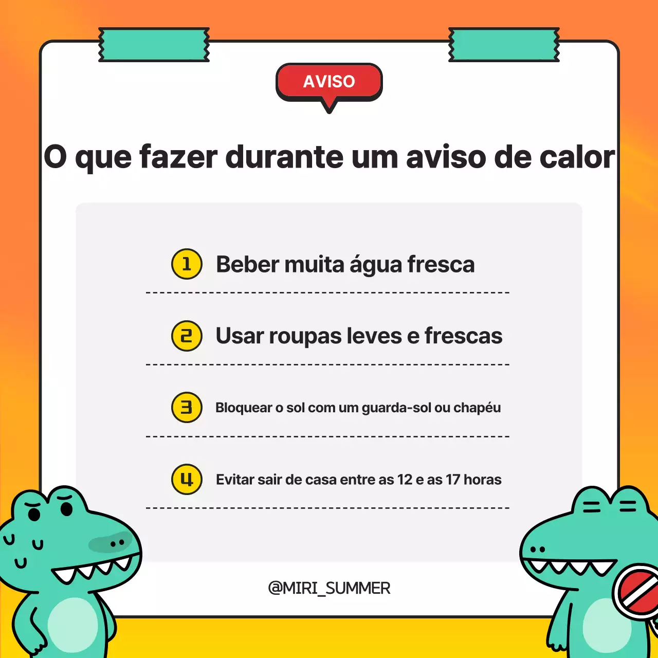 Um alerta de onda de calor amarelo e branco kitsch