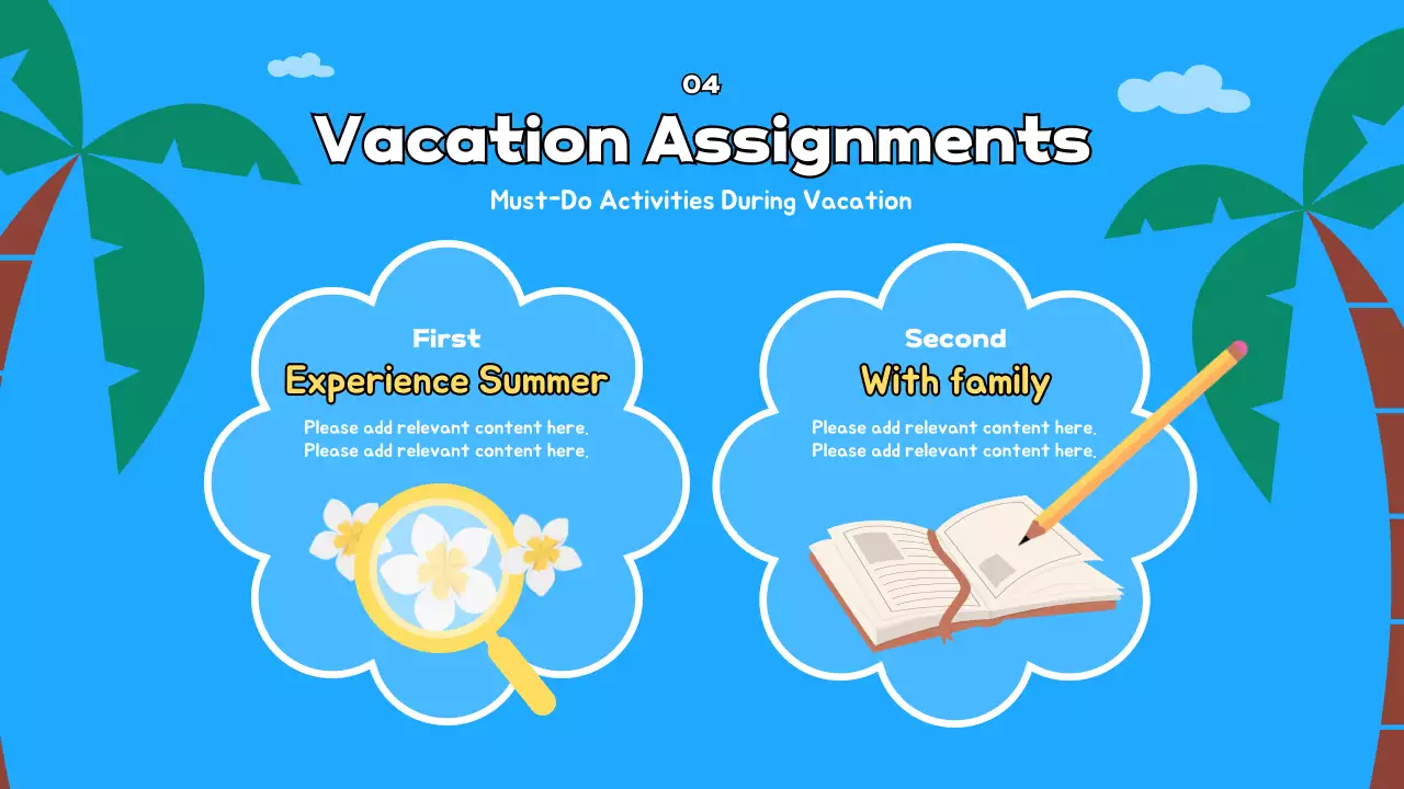 Blue Playful Vacation Announcement Presentation