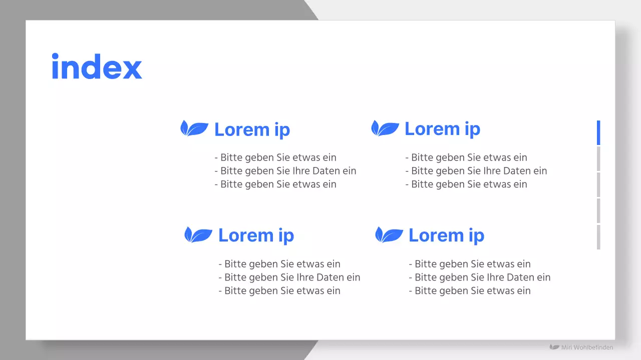 Einfacher Wellness-Produktvorschlag in Blau und Hellblau