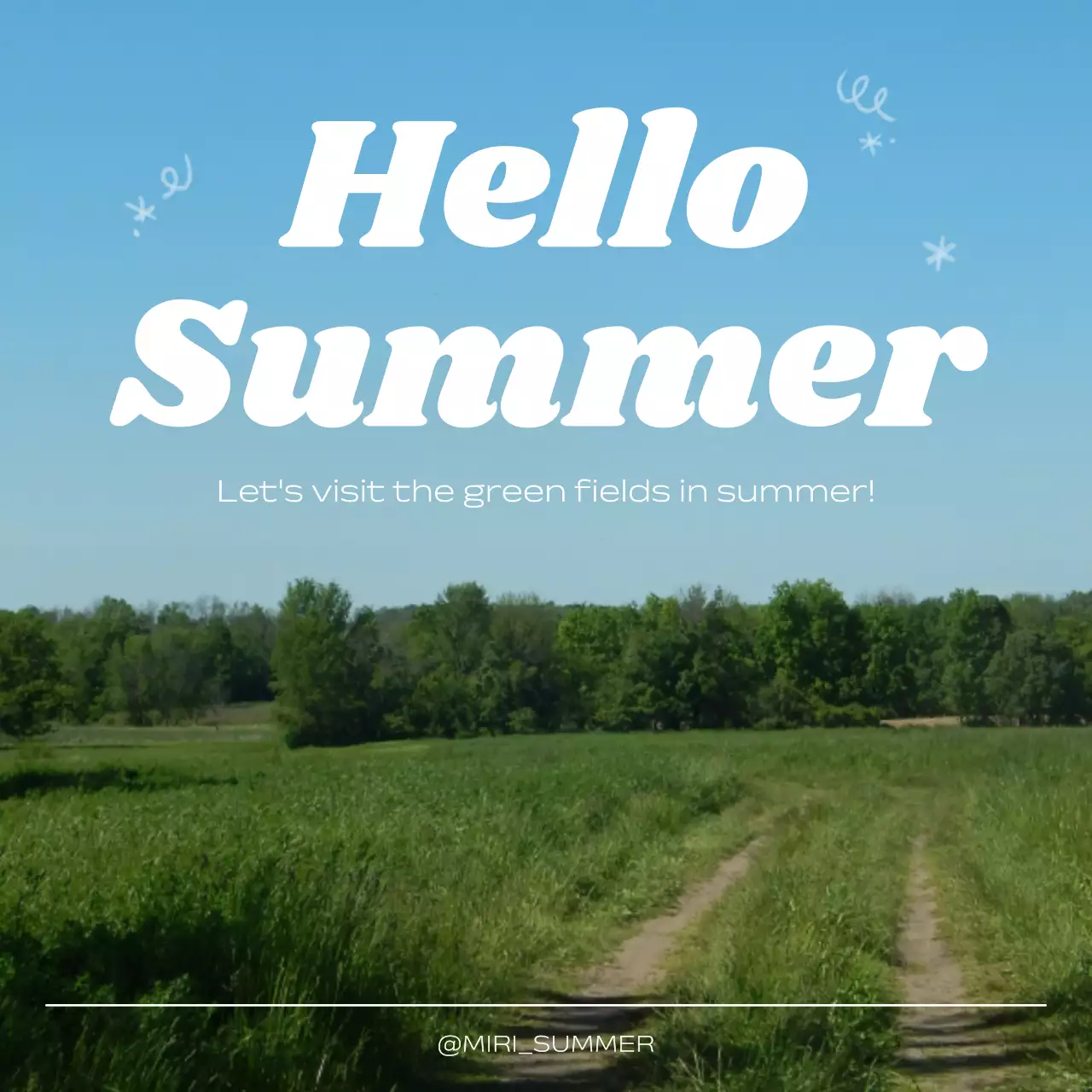 Blue Simple Summer Invitation Social Media Post