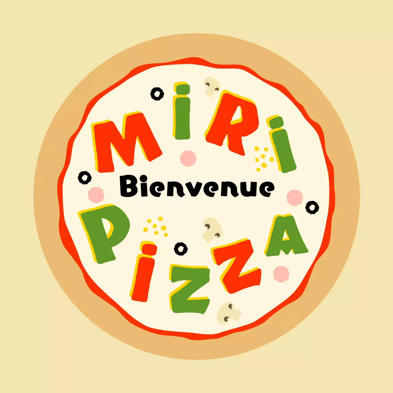 Balsa rond en forme de pizza pizzeria