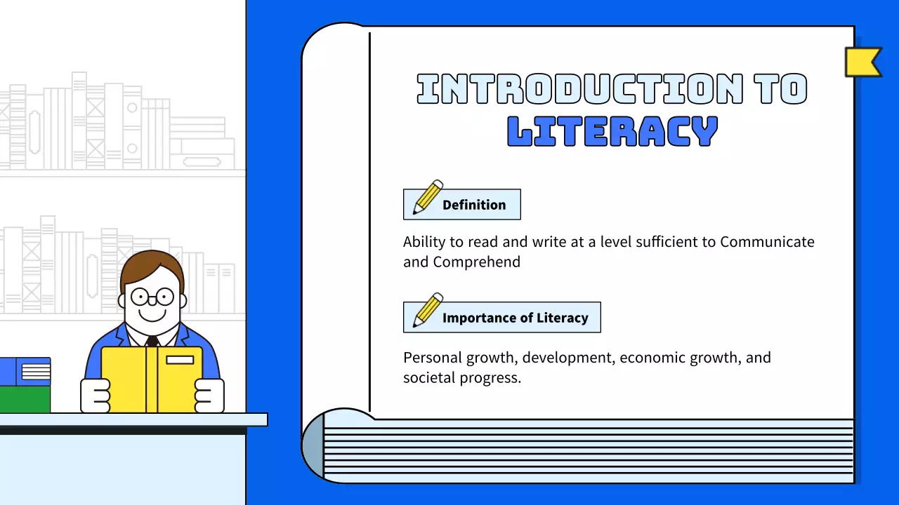 Blue Simple Literacy Guide Presentation