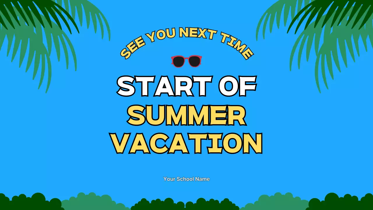 Blue Playful Vacation Announcement Presentation