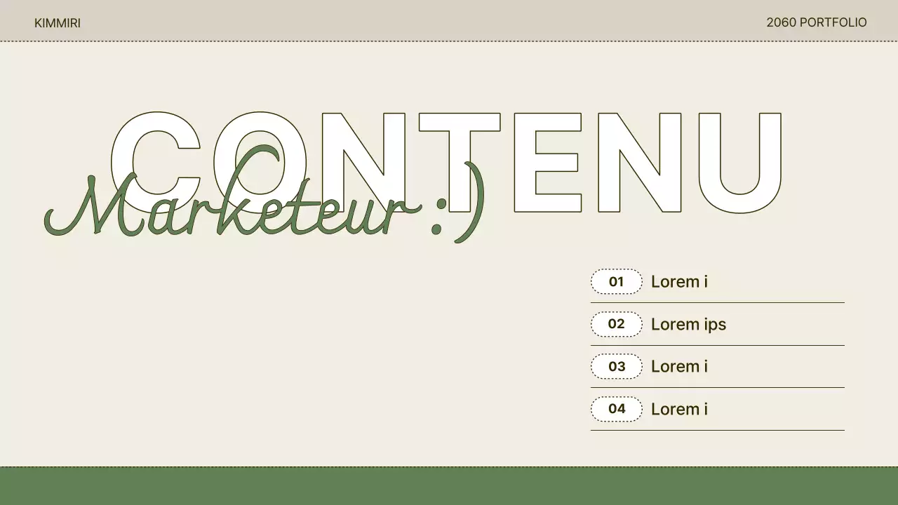 Abstrait et beige Portefeuille simple et facile à présenter