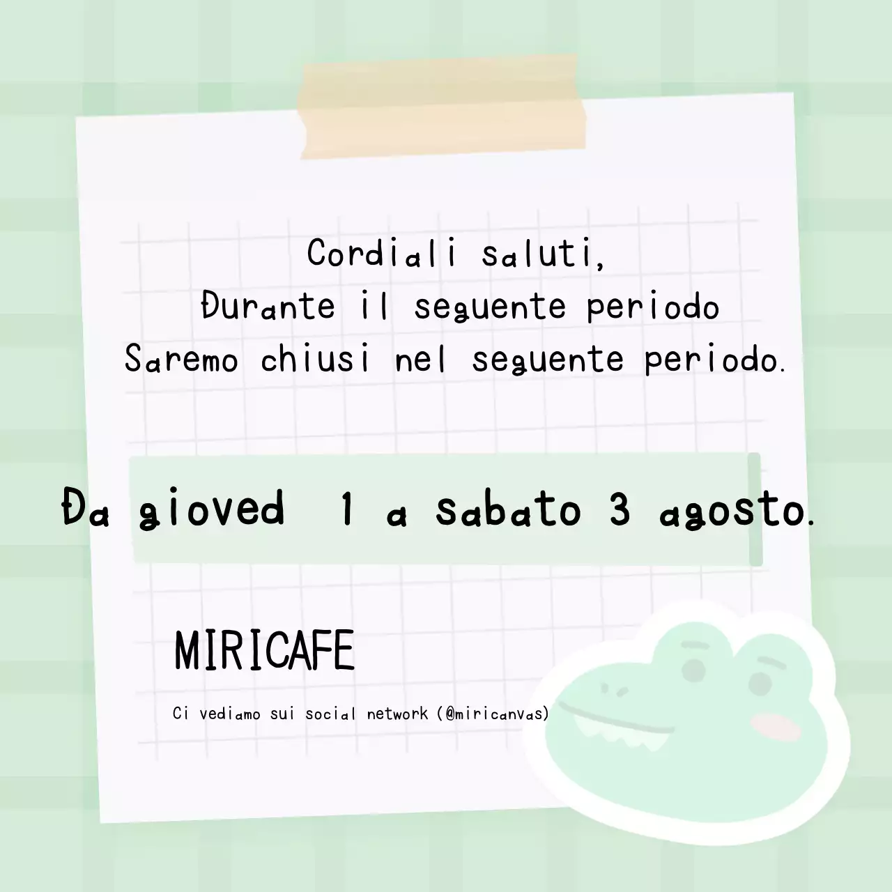 Carino il notiziario delle vacanze in verde