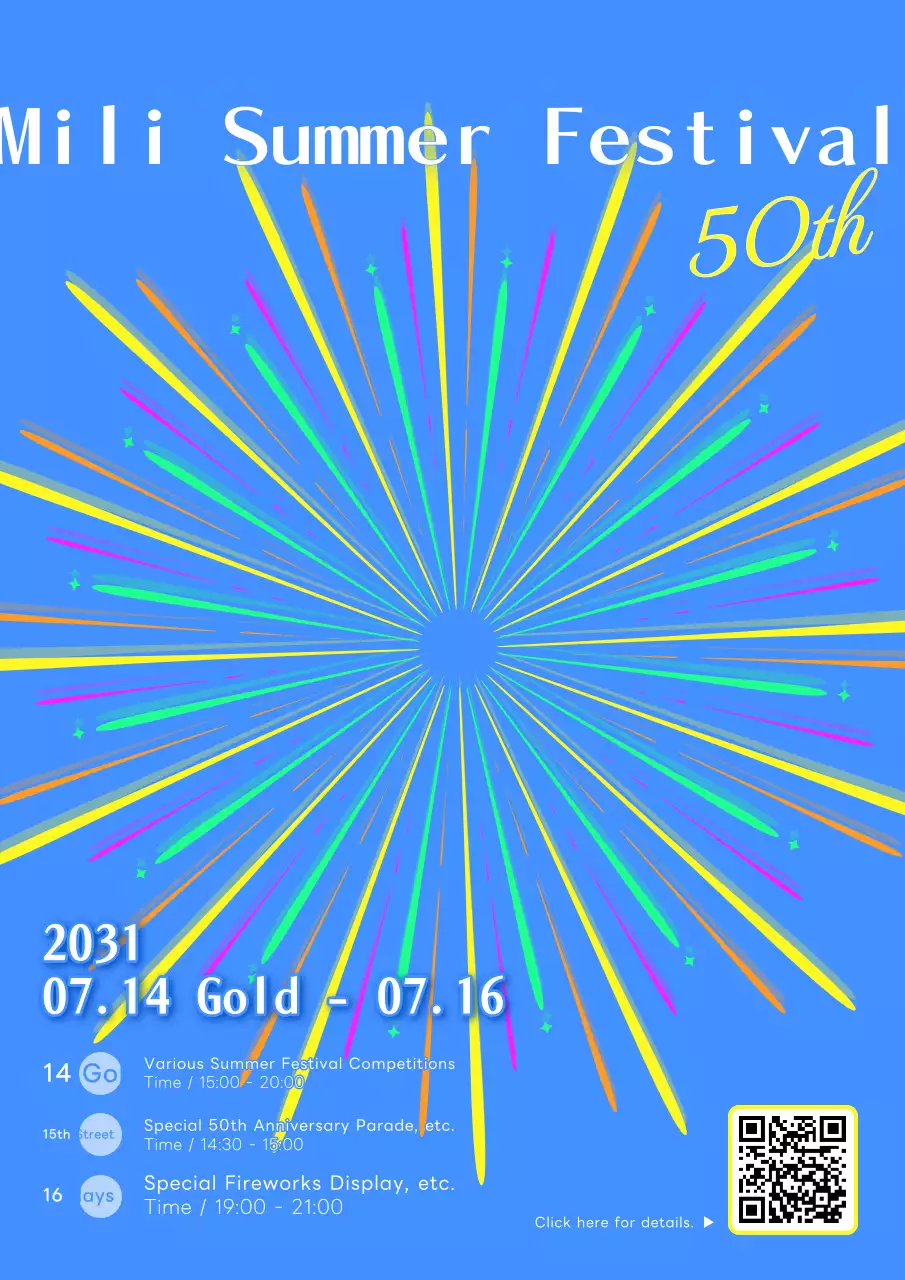 Poster thông báo lễ hội Blue Retro