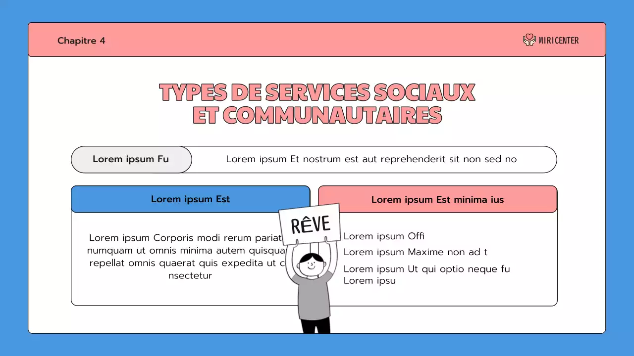 Une jolie introduction au service communautaire en bleu et rose