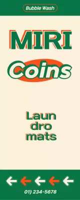 Poster cucian koin dalam gaya vintage Amerika