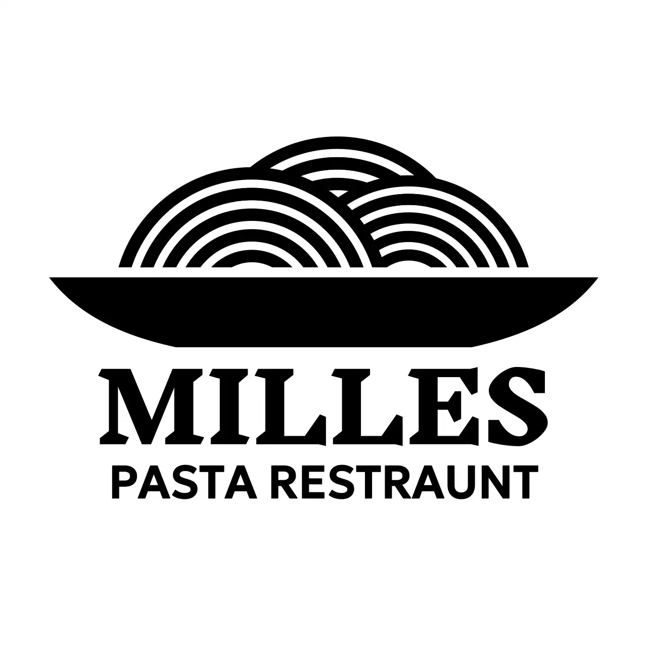 미니멀한 아이콘을 활용한 레스토랑 로고