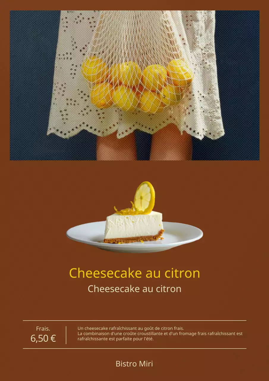Desserts d'été vintage marron et jaune Nouvelle publicité pour le menu