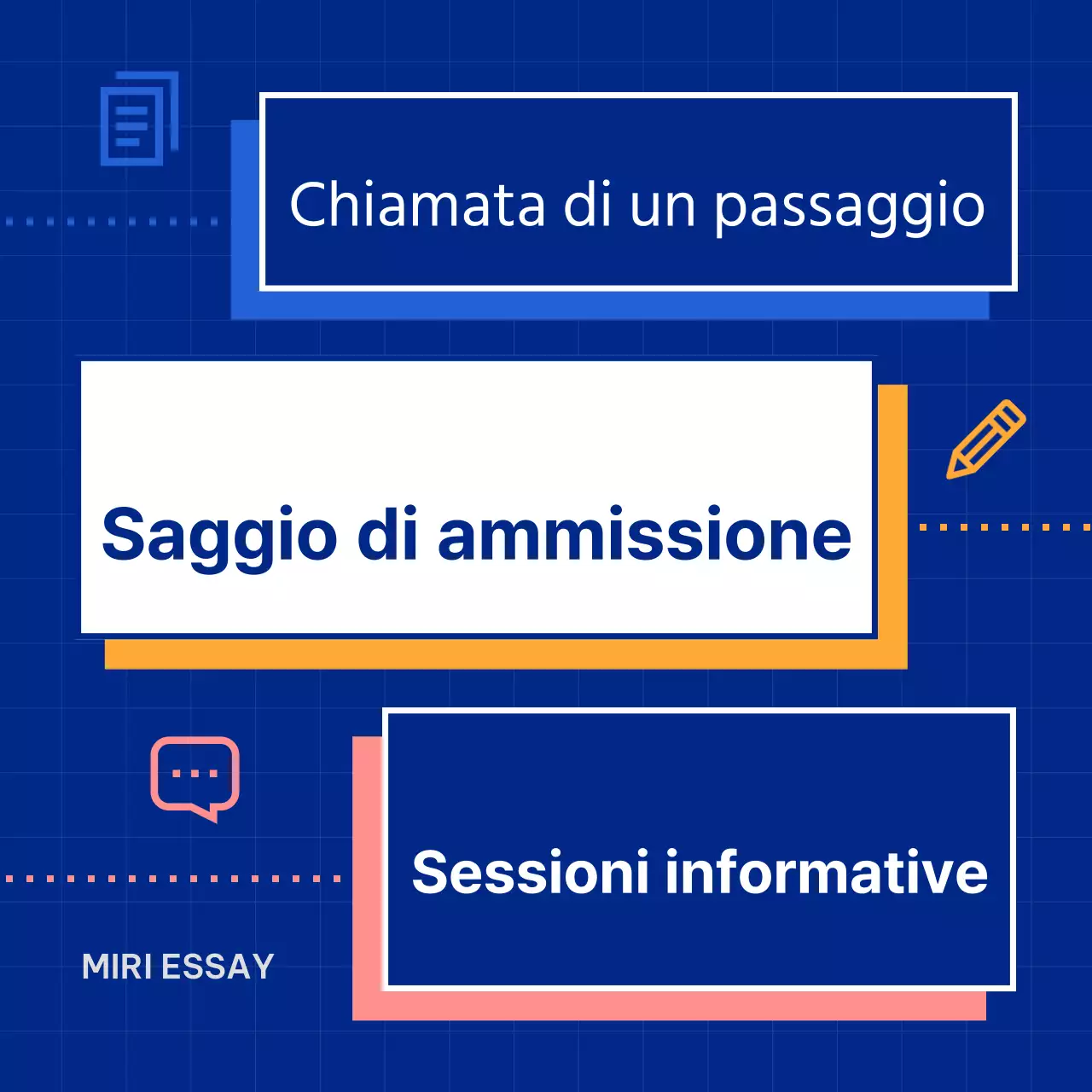 Promuovere il blu, semplici saggi di ammissione al terziario