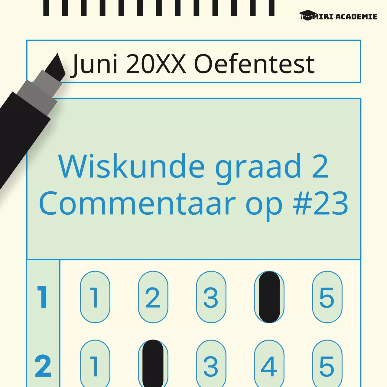 Blauw en geel accent stijl oefentoets Hoofdtitel