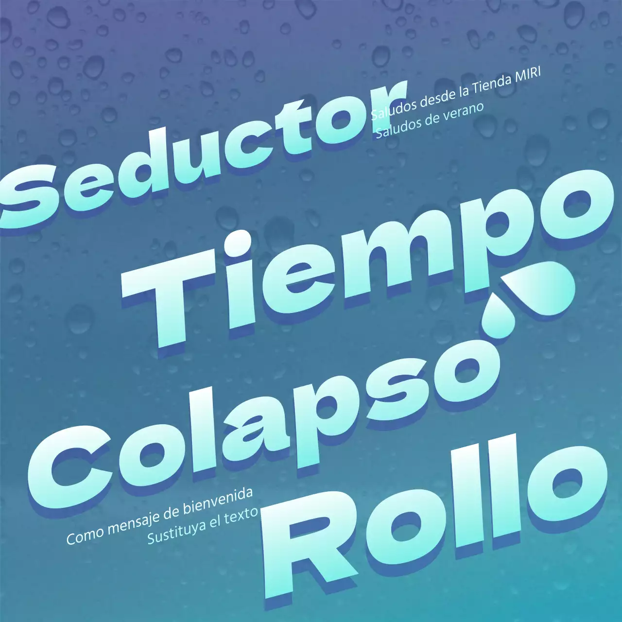 Un sencillo poste de saludos veraniegos en azul y celeste