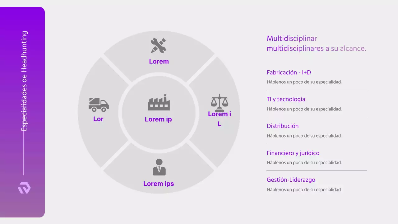 Propuesta moderna de Headhunting de RRHH en morado y blanco