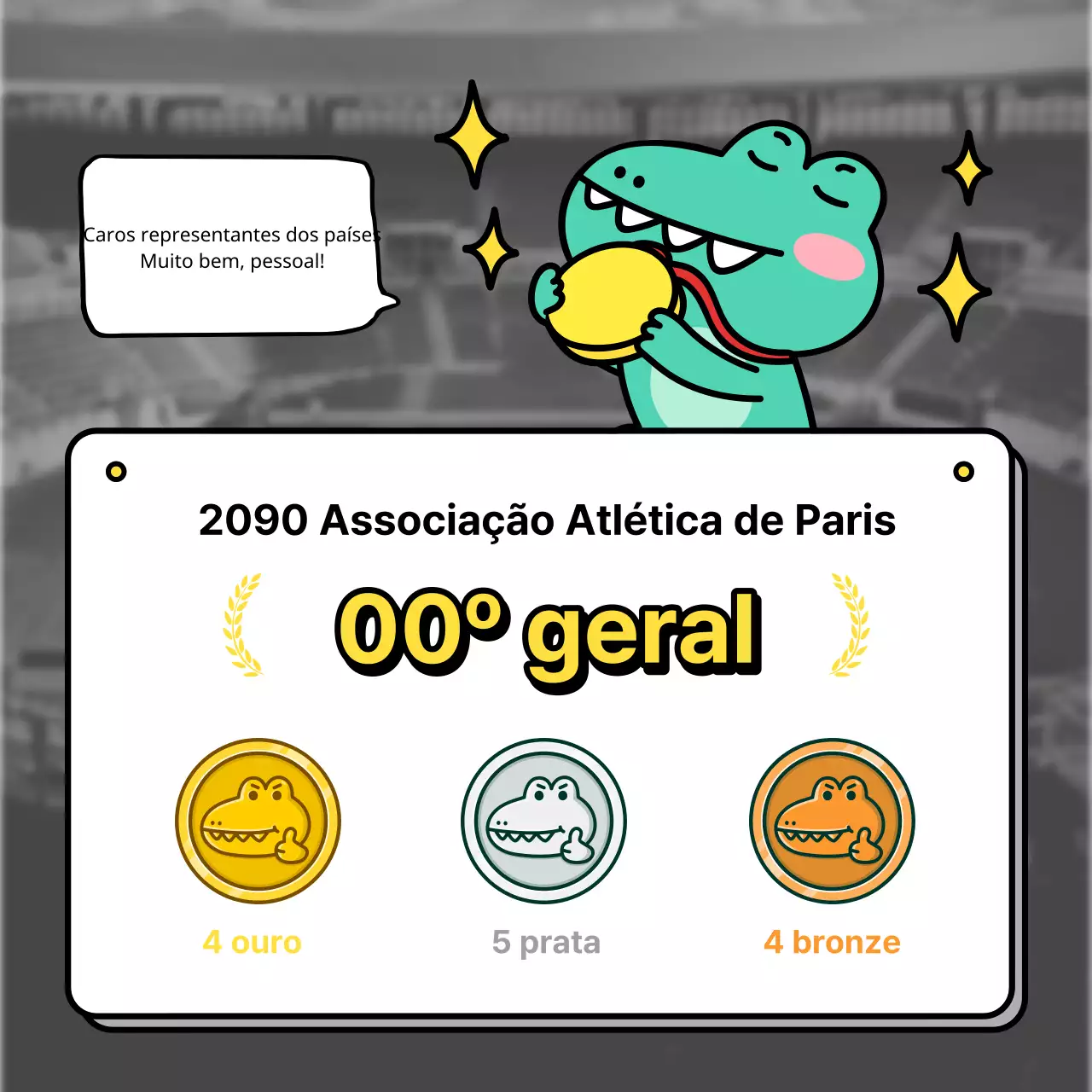 Promover a classificação kitsch das medalhas olímpicas em menta e a preto e branco