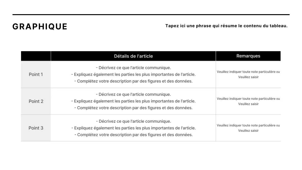 Rapport d'entreprise minimaliste en noir et blanc