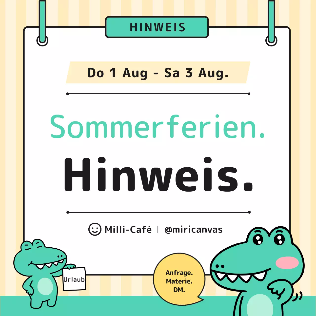 Schöner gelber und grüner Sommerurlaubszettel.