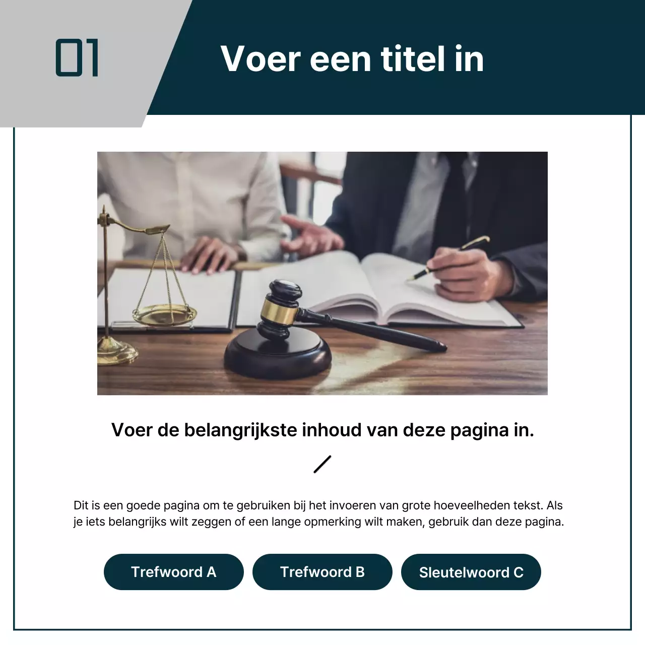 Een eenvoudige zakelijke sollicitatiebrief in marineblauw en grijs