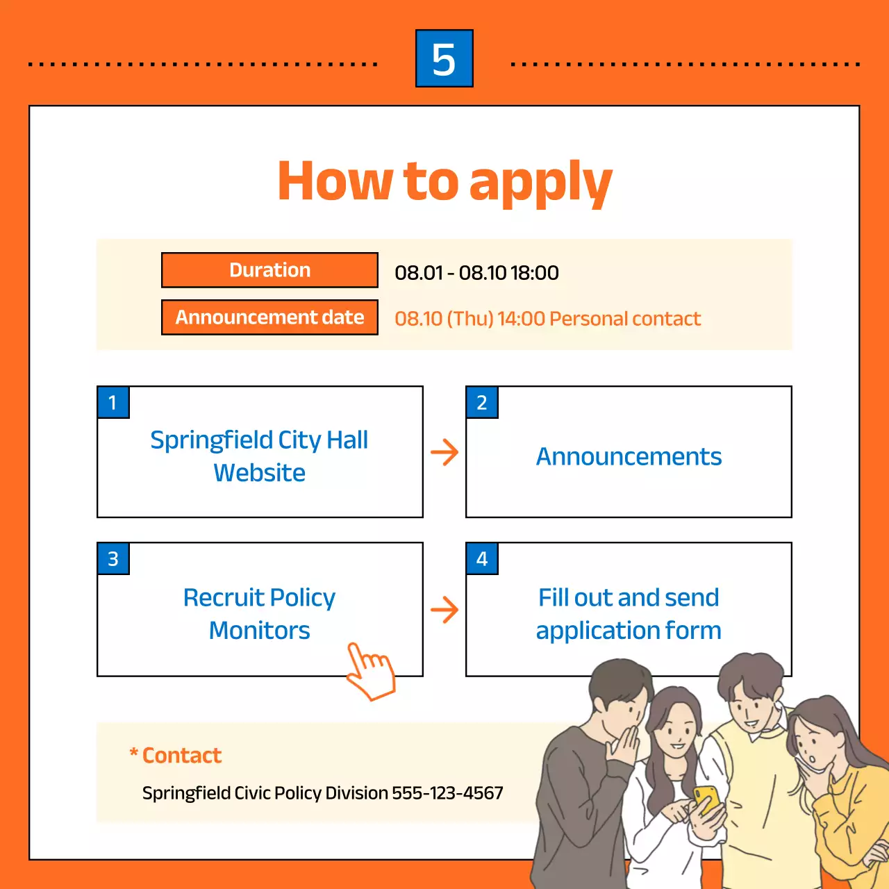 Orange Modern Youth Recruitment Instagram Carousel