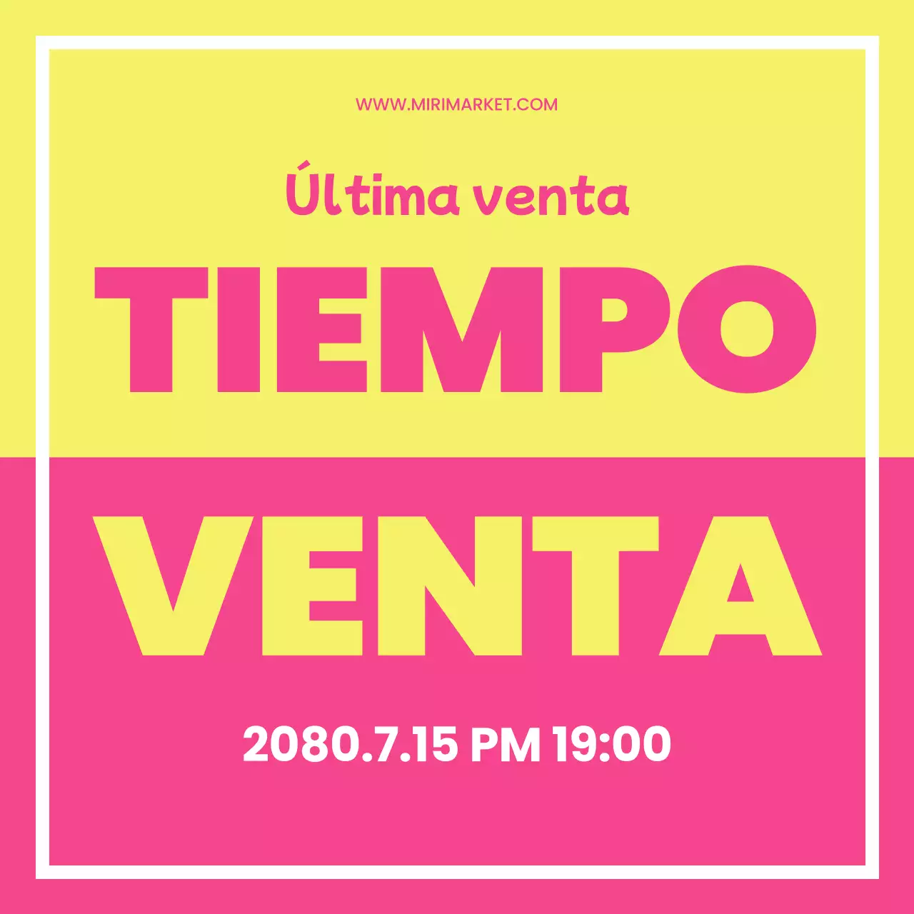 Anuncios de descuentos resaltados con erratas amarillas y rosas.