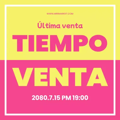 Anuncios de descuentos resaltados con erratas amarillas y rosas.