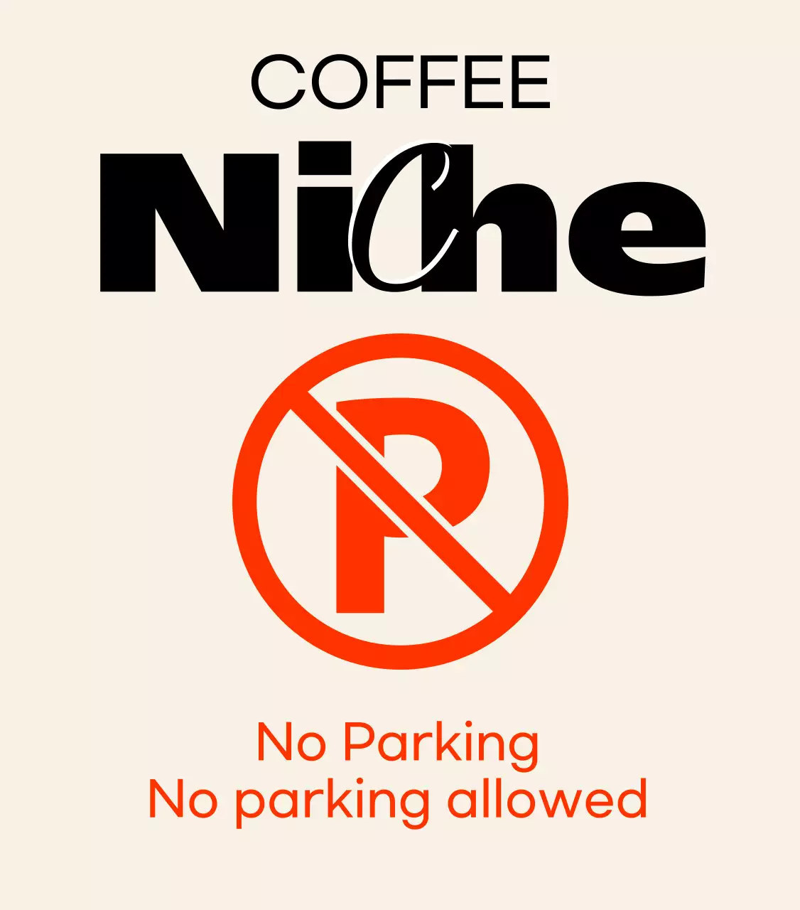 Tidak ada rambu parkir di kafe modern dan trendi