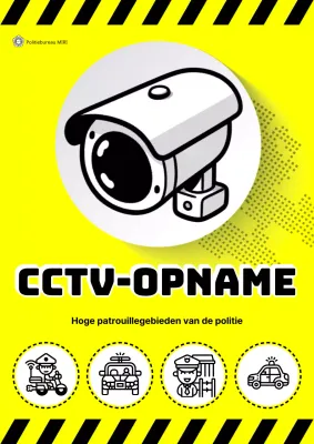 Promoot CCTV-opnamen met pop-art in geel en zwart