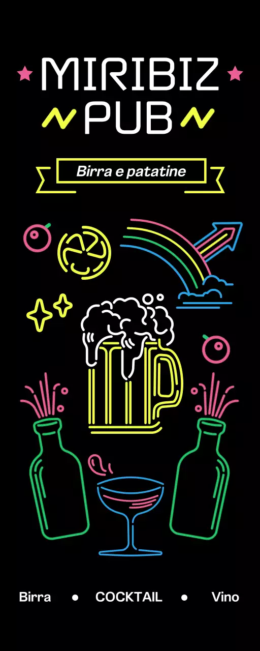 Un pub pieno di insegne al neon