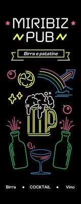 Un pub pieno di insegne al neon