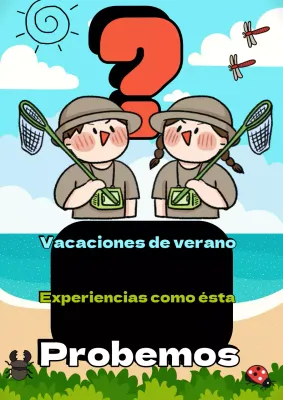 Promueva unas vacaciones de verano pop-art en azul claro y rojo