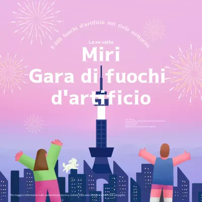 PR rosa e navy per organizzare uno spettacolo pirotecnico.