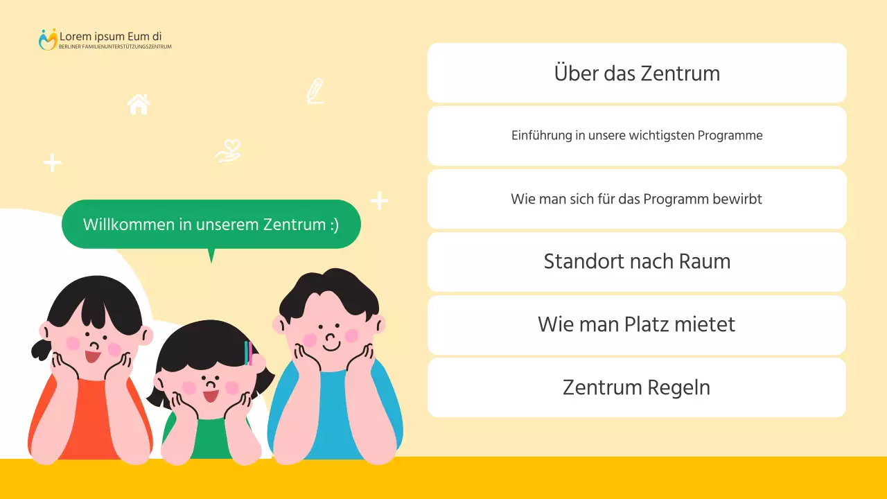 Ein einfacher gelber und grüner Leitfaden für die Unterstützung zu Hause