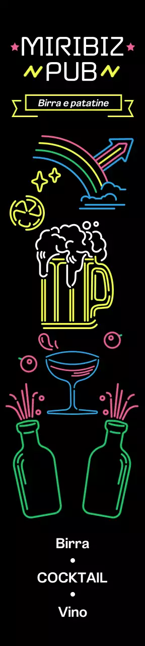 Un pub pieno di insegne al neon