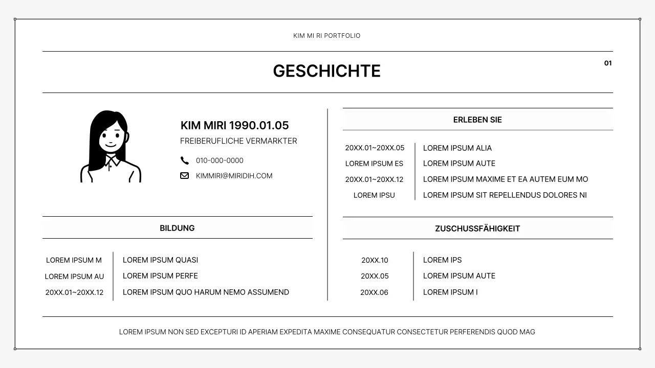 Eine einfache druckbare Mappe in schwarz-weiß
