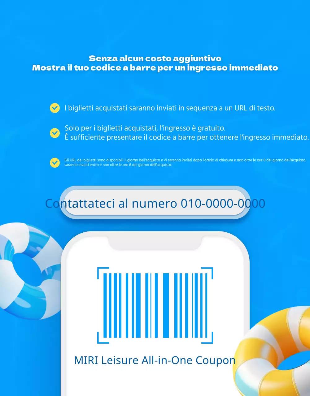 Pubblicità promozionale di un negozio per il tempo libero con accenti blu e gialli