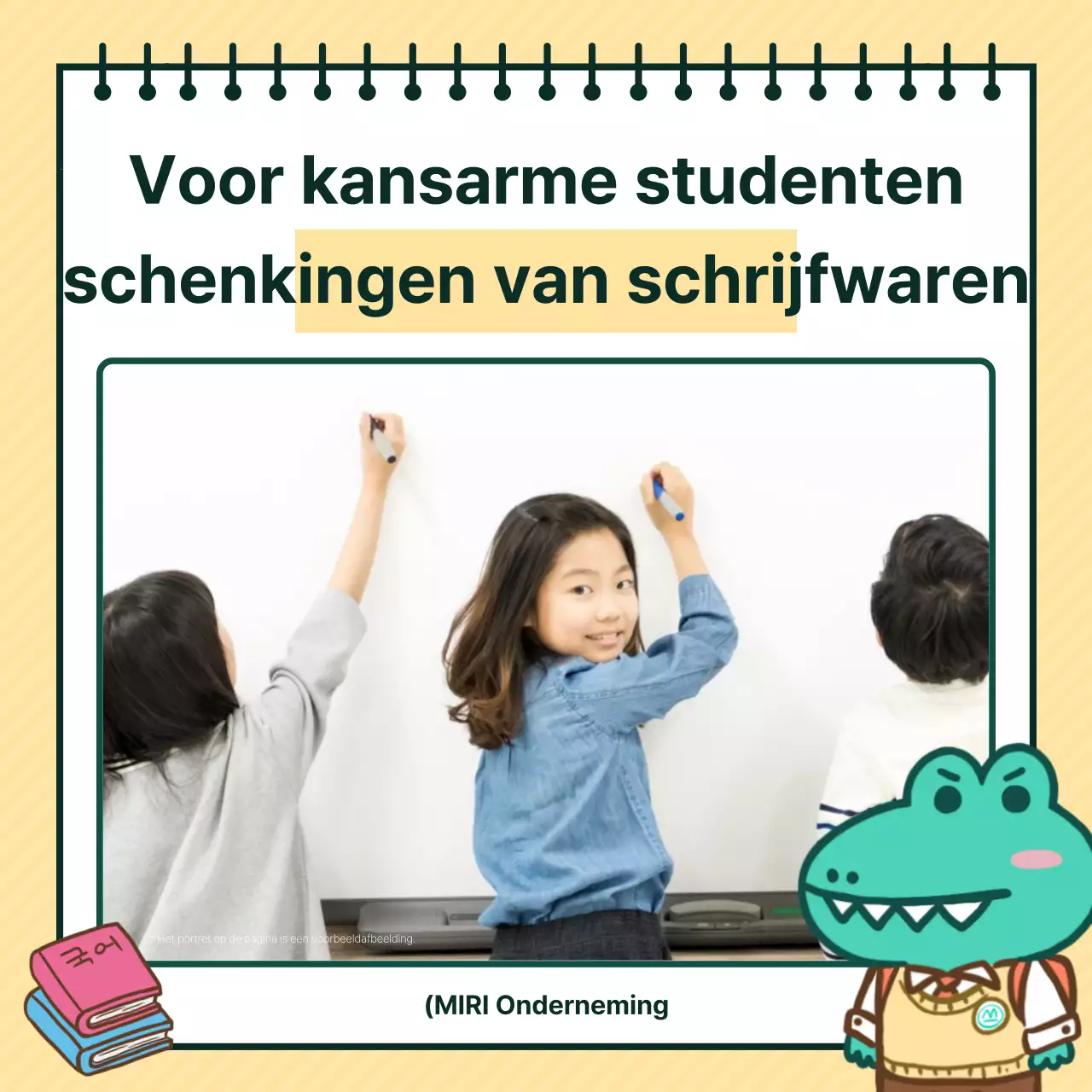 Promoot een kitscherige gele en mintkleurige donatieoverdrachtceremonie