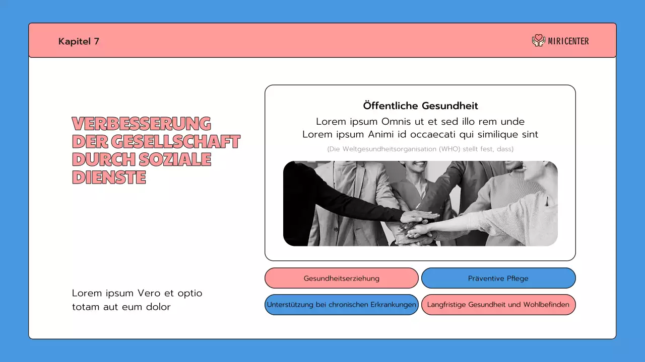 Eine niedliche blaue und rosafarbene Einführung in den Zivildienst